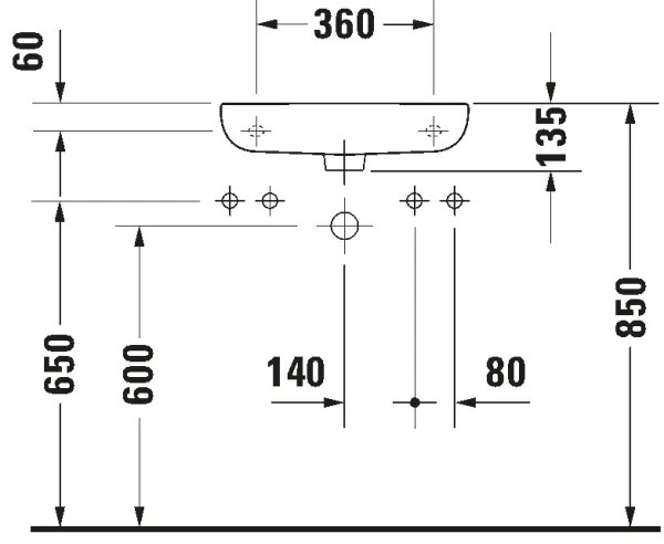 Duravit 7065000092 - Függesztett mosdó D-CODE 50x22 cm kerámia/fényes fehér
