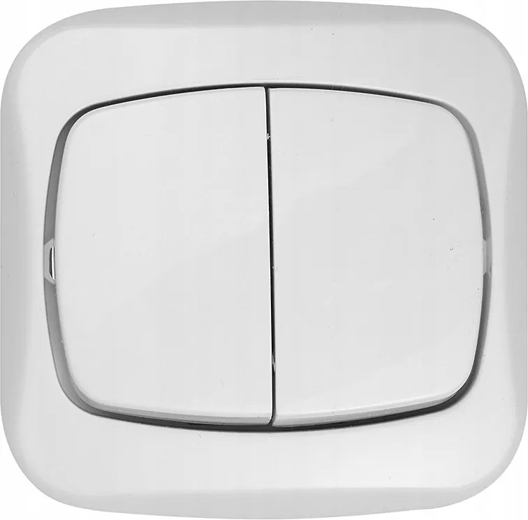 Fehér kettős kapcsoló Gyertyatartó kapcsoló Atut WP-2A Abex