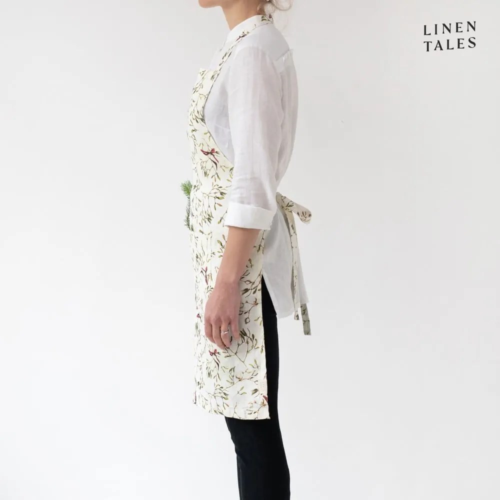 Len kötény karácsonyi mintával – Linen Tales