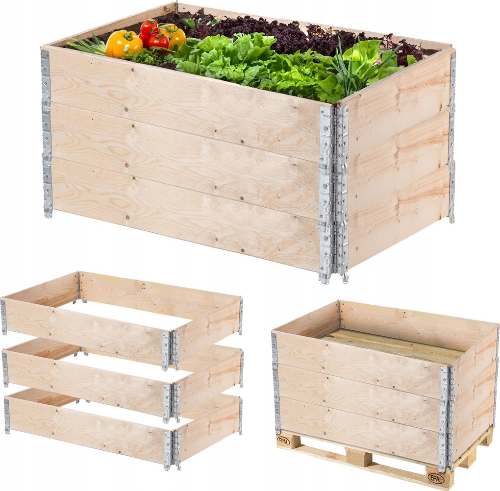 Zöldségtároló Herbária Zöldségtároló Láda Fa 120x80cm Csomag 3db