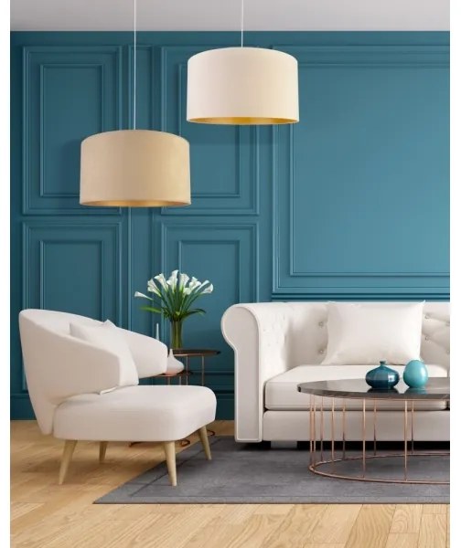 Duolla - Csillár zsinóron ROLLER 1xE27/40W/230V átm. 40 cm krémes