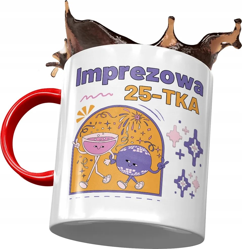 Piros Bögre Születésnapra 25 25. 25. Ajándék Nyomtatott Fotóval