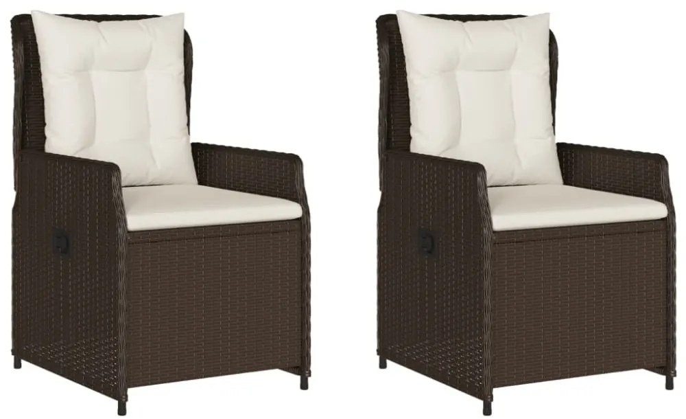 2 db barna polyrattan dönthető kerti szék