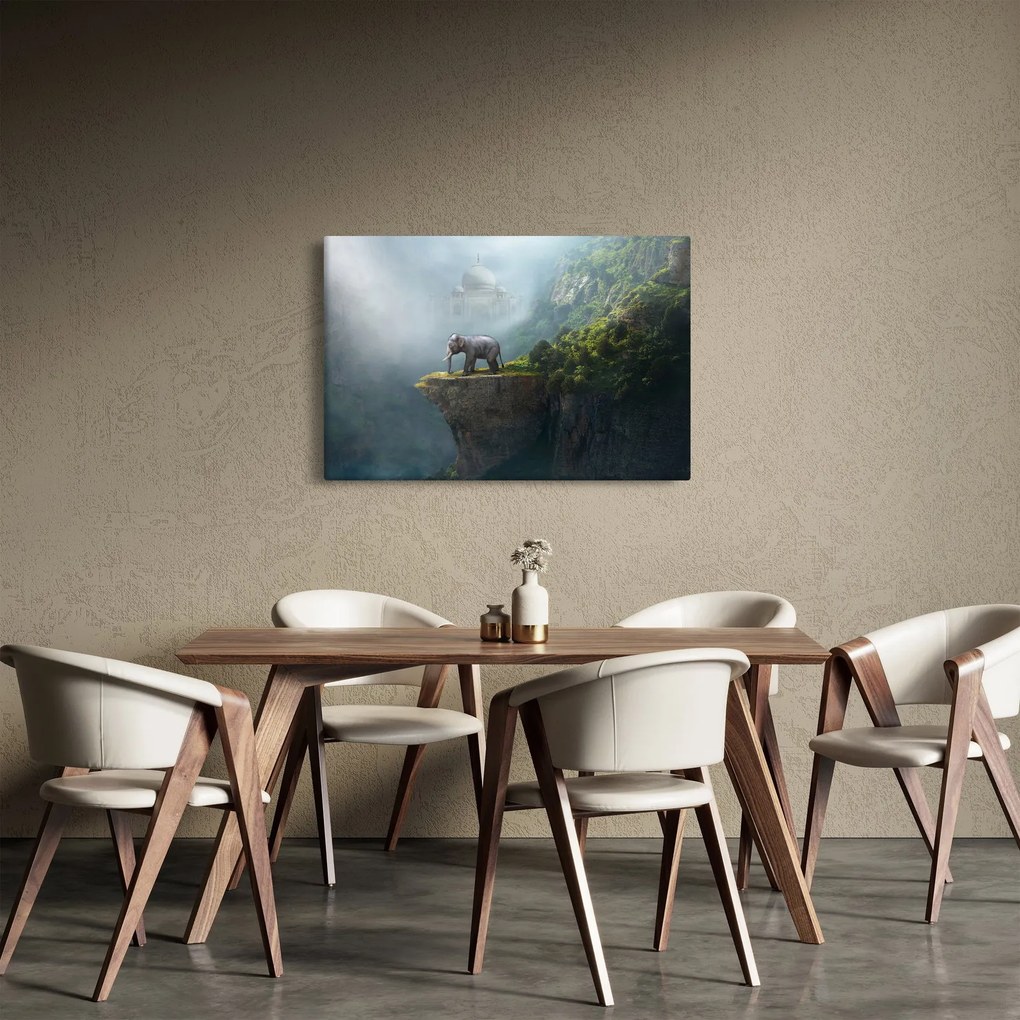Kép - Az elefánt a Taj Mahal tetején (90x60 cm)