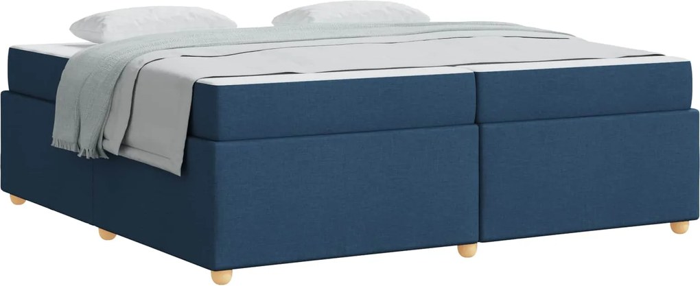 vidaXL Ágykeret matracmal Kék 200 x 200 cm szövet