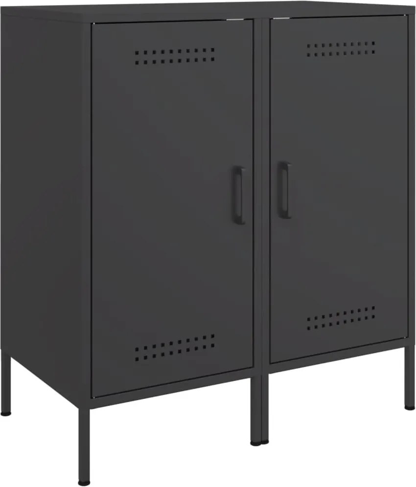 vidaXL 2 db fekete acél tálalószekrény 36 x 39 x 72 cm
