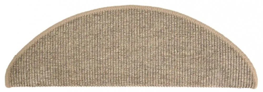 vidaXL 15 db sötét bézs színű öntapadó lépcsőszőnyeg 65x21x4 cm