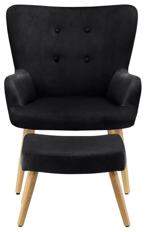 Fekete bársony fotel Coco - Støraa