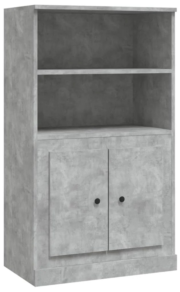 betonszürke szerelt fa magasszekrény 60x35,5x103,5 cm