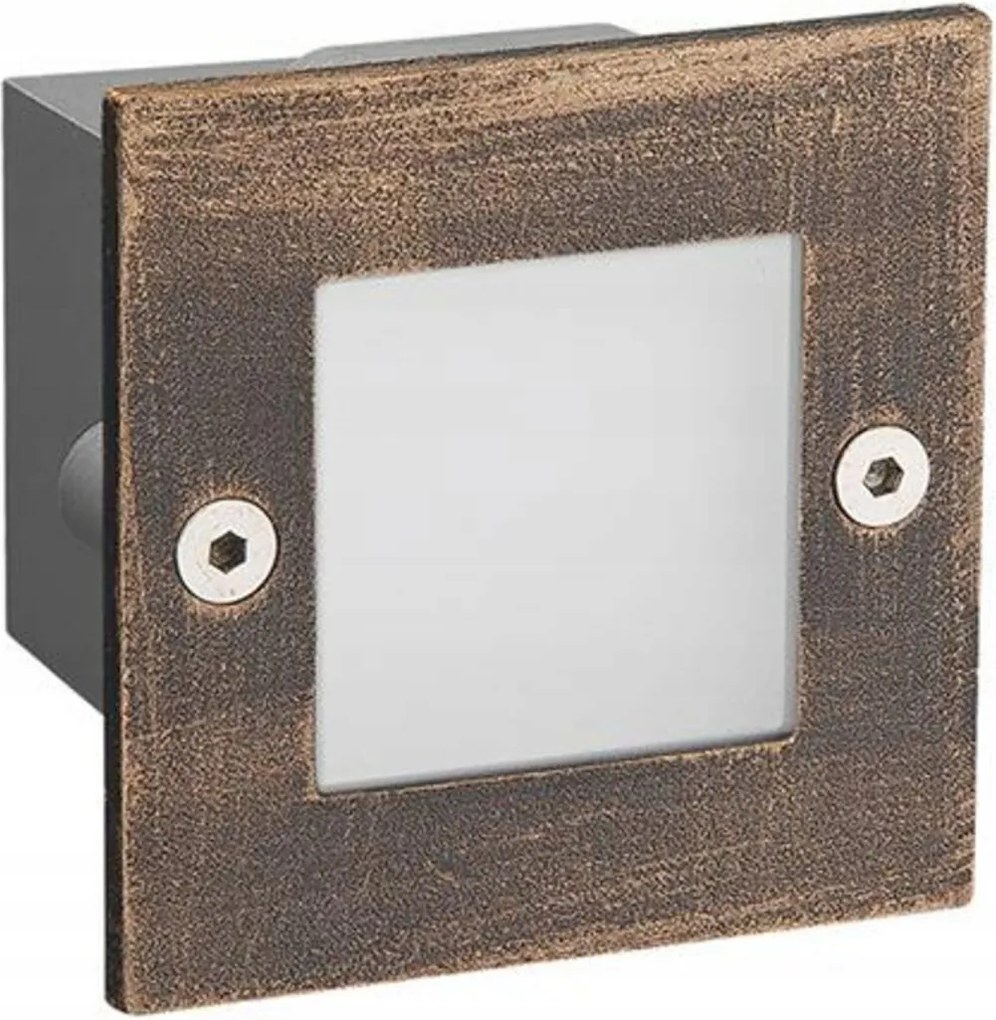 Aca Lighting Led süllyesztett kültéri tájékozódási lámpa 70X70 rozsdás 2W 600