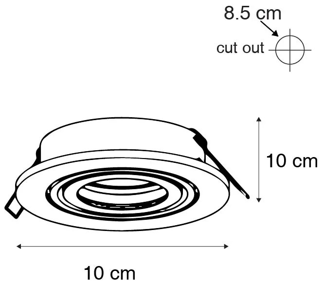 6 darabos modern dönthető süllyesztett spotlámpa készlet - Club
