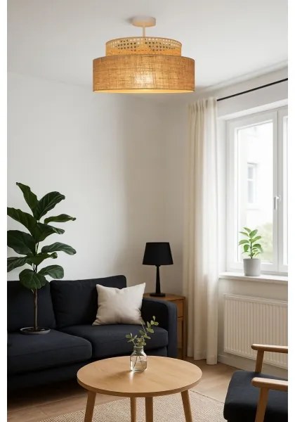 Felületre szerelhető csillár  BOHO 1xE27/60W/230V átm. 40 cm rattan