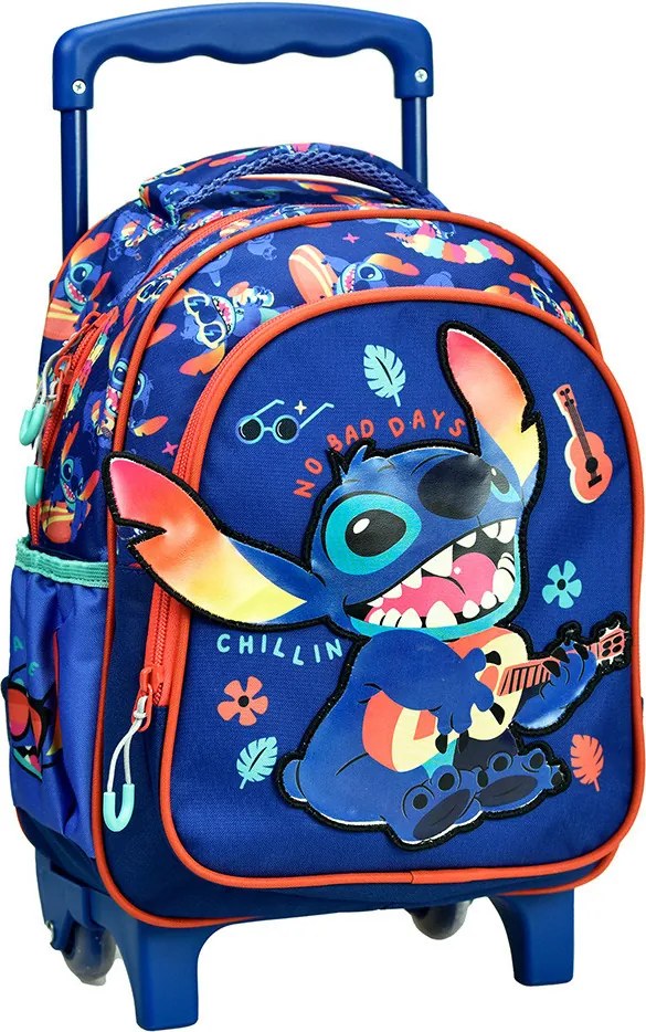 Disney Lilo és Stitch, A csillagkutya Chillin' gurulós ovis hátizsák, táska 30 cm