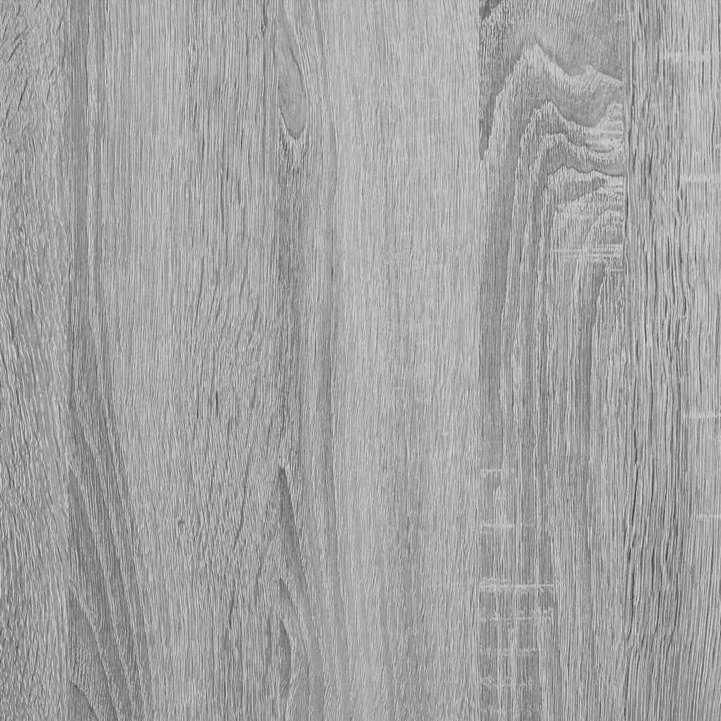 Highboard szürke sonoma 68x35x139 cm gépelt fa és fém