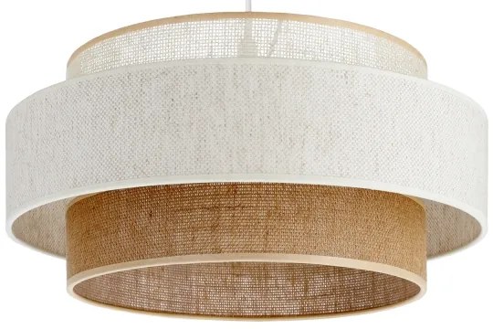 BOHO zsinóros függőlámpa 1xE27/60W/230V Ø 40 cm fehér/juta