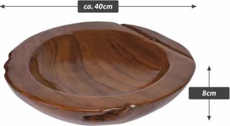 Tíkfa dísztál Ø 40 cm kézzel készített