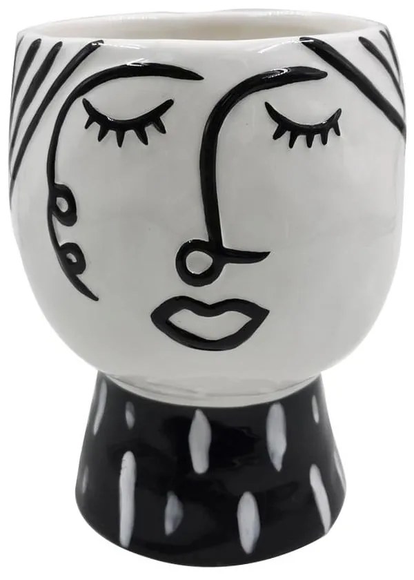 Pot Face fekete-fehér porcelán váza - Mauro Ferretti