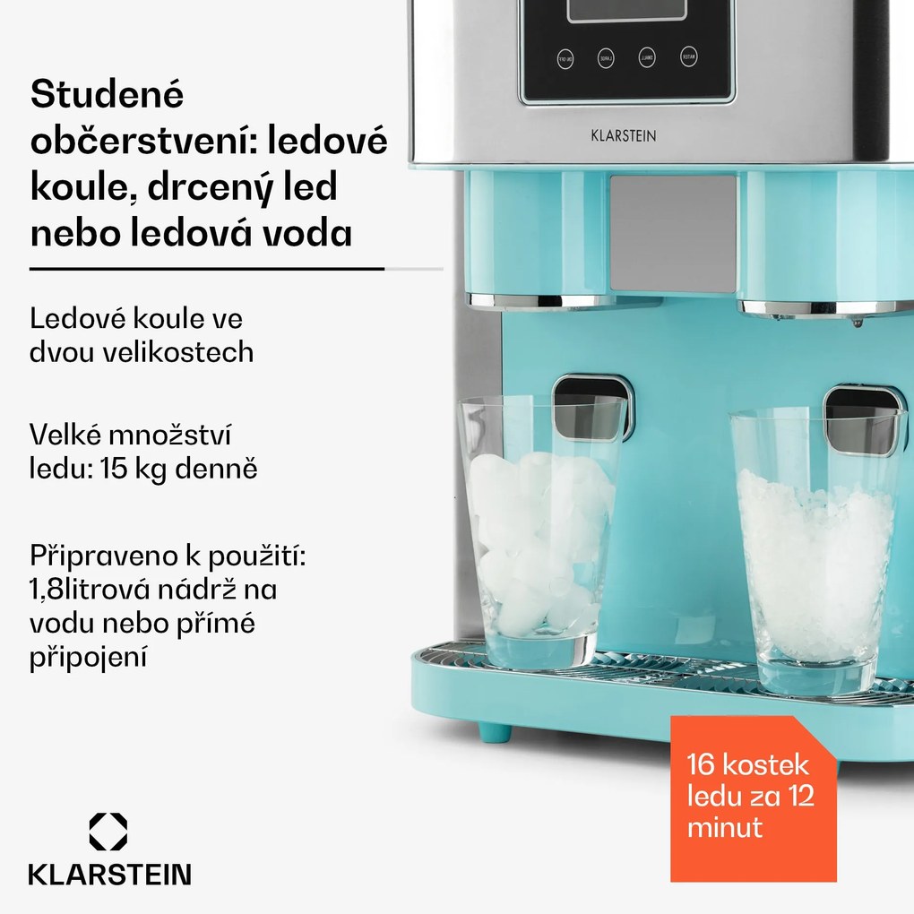 Klarstein Eiszeit Crusch, jégkocka készítő, 2 kockanagyság, zúzott jég