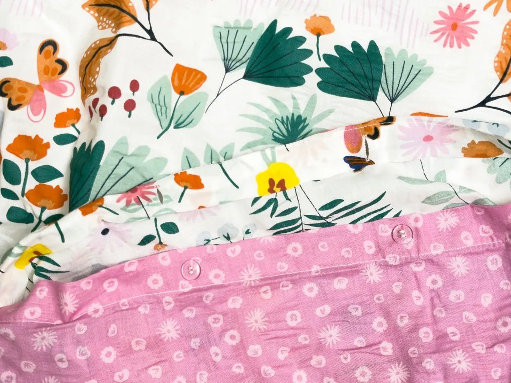 Krepp ágynemű kiságyba Renforcé LUNETTA rózsaszínű Ágyneműhuzat mérete: 45 x 65 cm | 90 x 140 cm