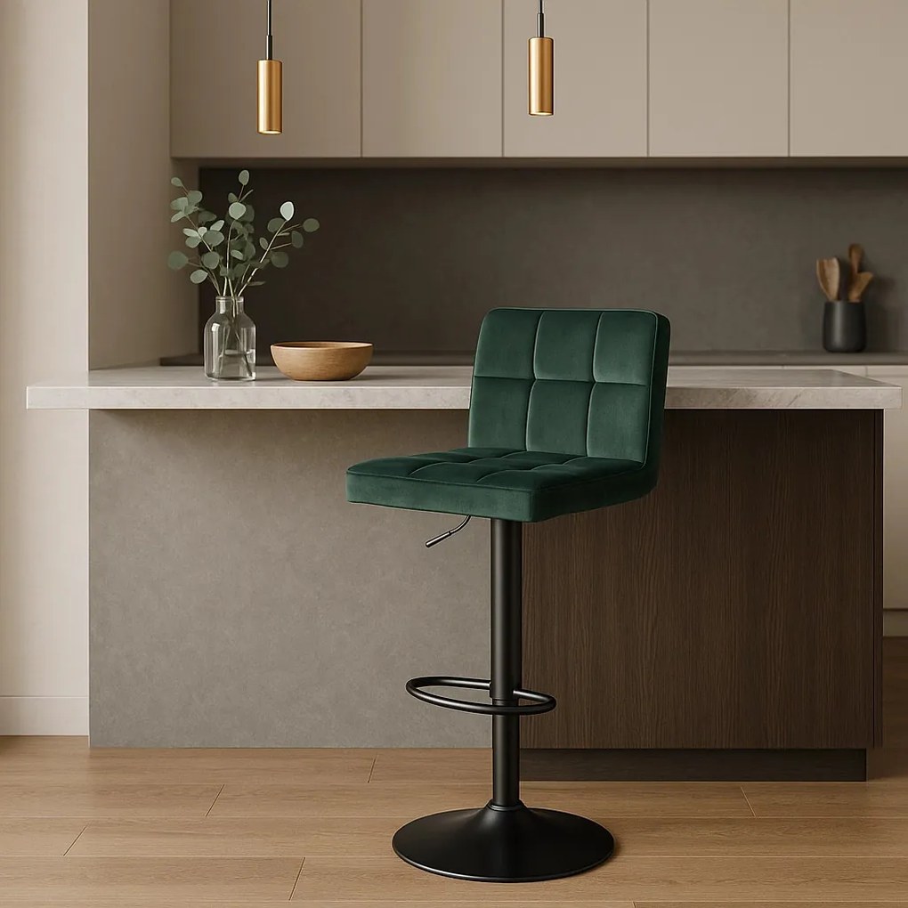 Zöld Bársony Bárszék NERO