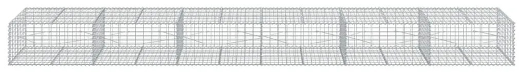 horganyzott vas gabion kosár fedéllel 600 x 100 x 50 cm