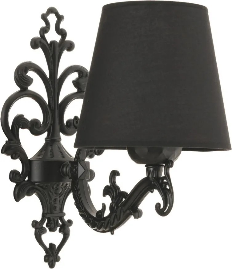 Claire fém fali lámpa, fekete, 24 cm