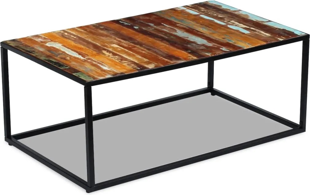 vidaXL tömör újrahasznosított fa dohányzóasztal 100 x 60 x 40 cm