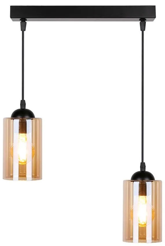 Fekete függőlámpa üveg búrával 10x34 cm Bistro – Candellux Lighting