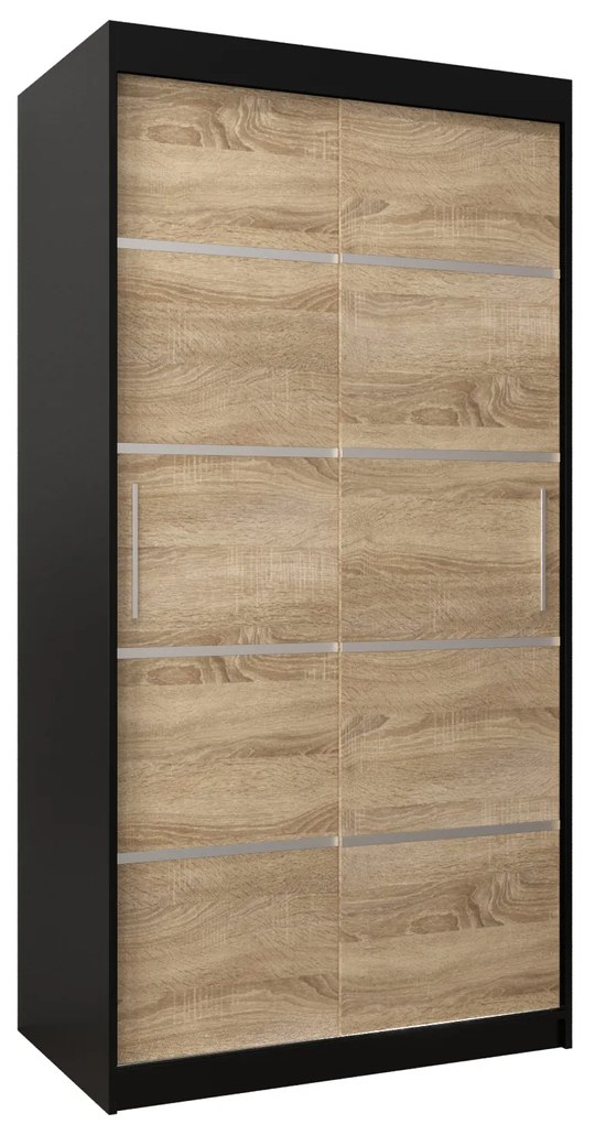 Ruhásszekrény 100 cm Verika 1 100 (fekete + szonoma tölgy). 1063679