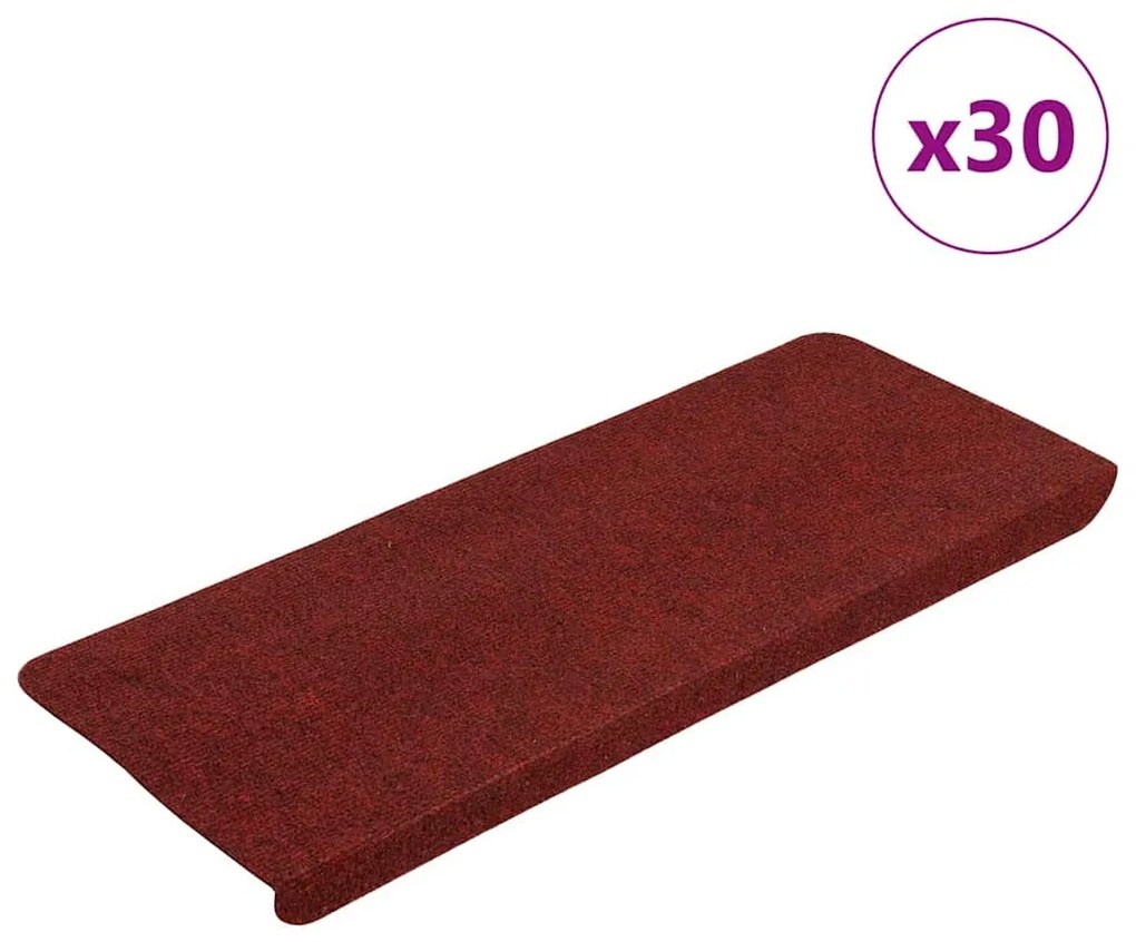 30 db piros öntapadó lépcsőszőnyeg 65x24,5x3,5 cm