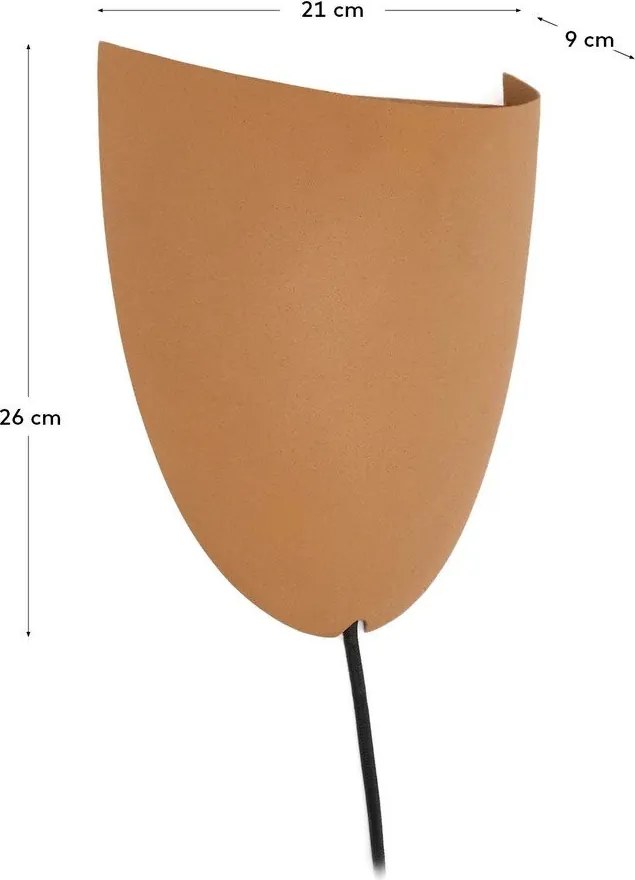 Terrakotta színű konnektorhoz csatlakoztatható fali lámpa Nibla – Kave Home