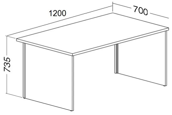 ProOffice A asztal 120 x 70 cm, bükkfa