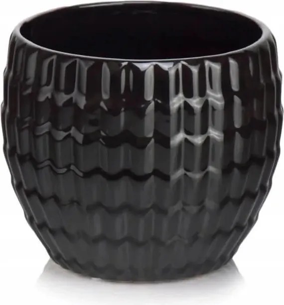 Virágtartó gömb kerámia fekete 14 x 14 x 13 cm Polnix 05.415.14