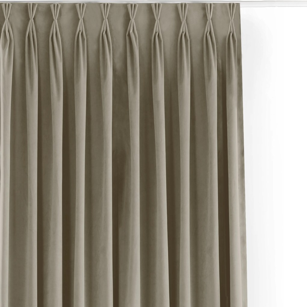 Filumi matt flexibilis velúr függöny nappaliba Sötét Bézs 140x300