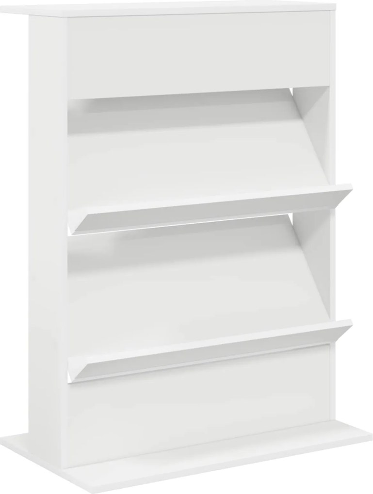 vidaXL Magazin állvány polcokkal Fehér 70 x 41 x 96 cm Faanyag