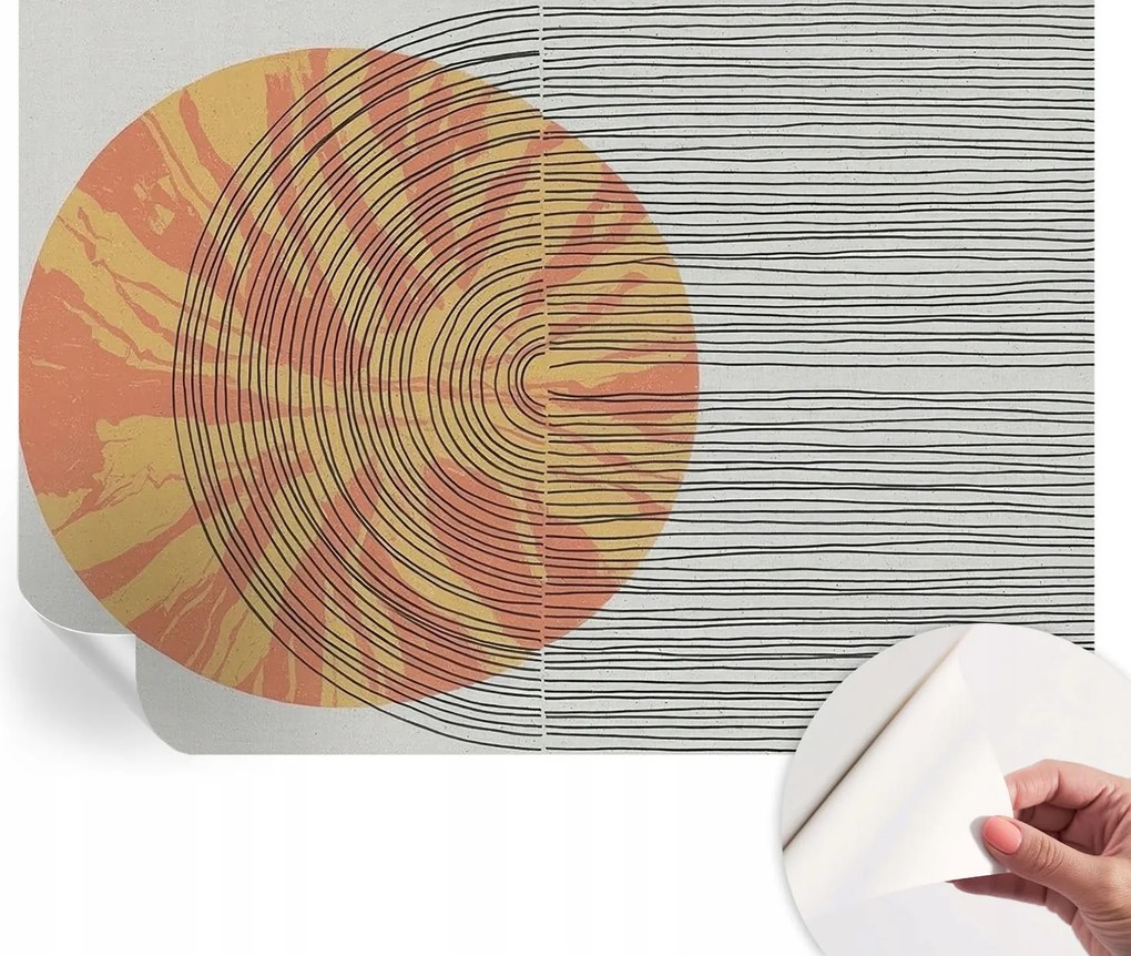 Dekoratív Öntapadós Tapéta Divatos Minták Kör vonalakkal 312x219 cm