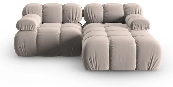 Világosbarna bársony moduláris sarokkanapé (jobb oldali) Bellis – Micadoni