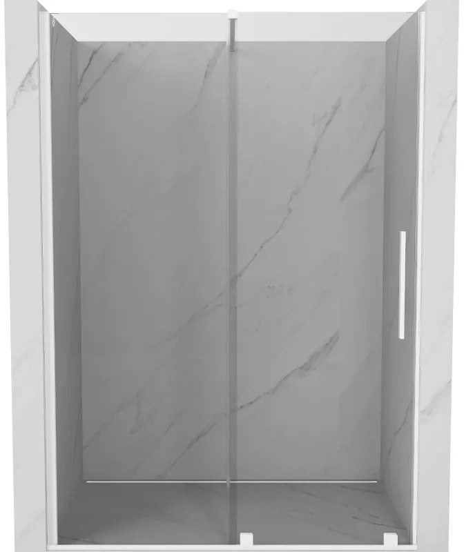 Mexen Velar, nyitható tolóajtó 140x200 cm, 8mm átlátszó üveg, fehér profil, 871-140-000-01-20