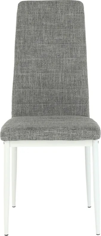 Étkezőszék, világos szürke szövet/fehér fém, COLETA NOVA