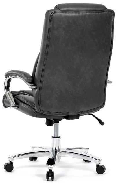 Szürke Ökobőr Irodai Főnöki Szék Hinta Mechanikával. GREY