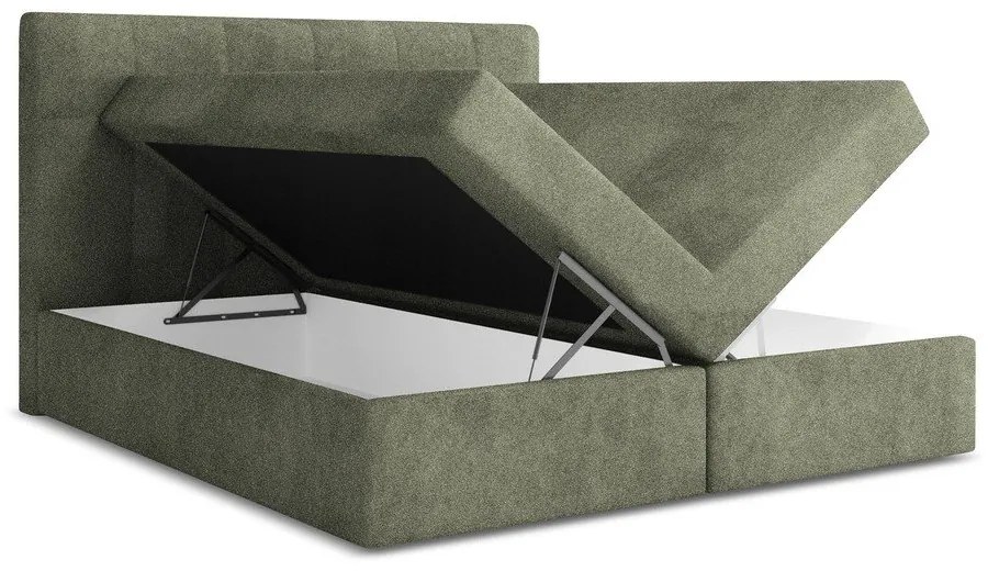 Zöld ágyneműtartós boxspring ágy 180x200 cm Palta – Makamii