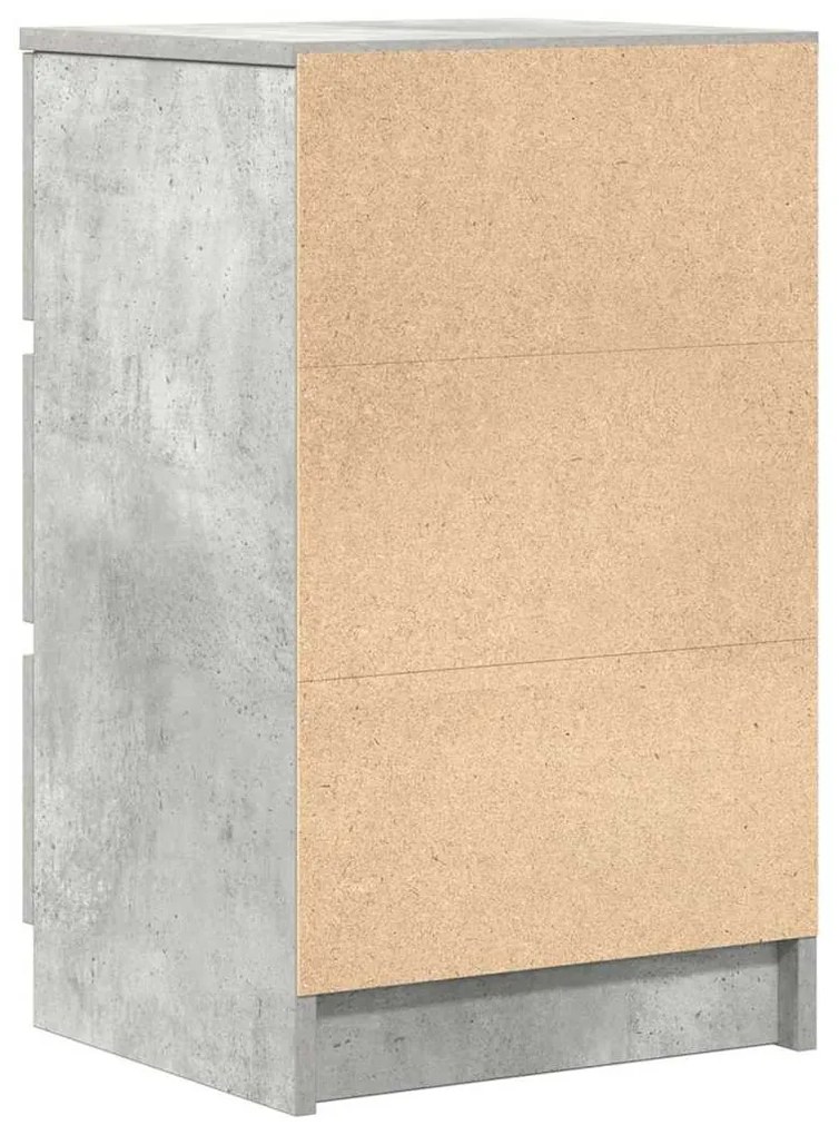 betonszürke éjjeliszekrény 3 fiókos 39x35x65 cm