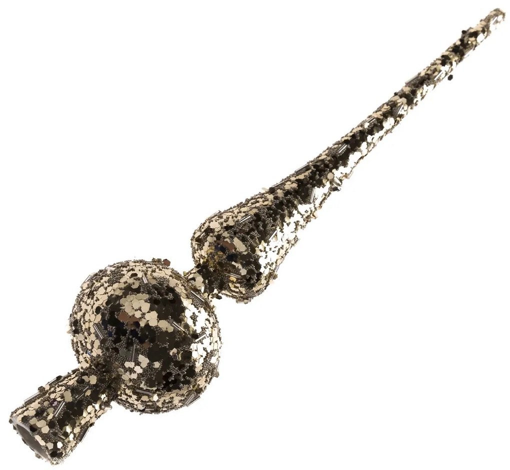 Karácsonyi csúcs a fa tetejére, bronzbarna, 6 x 28cm