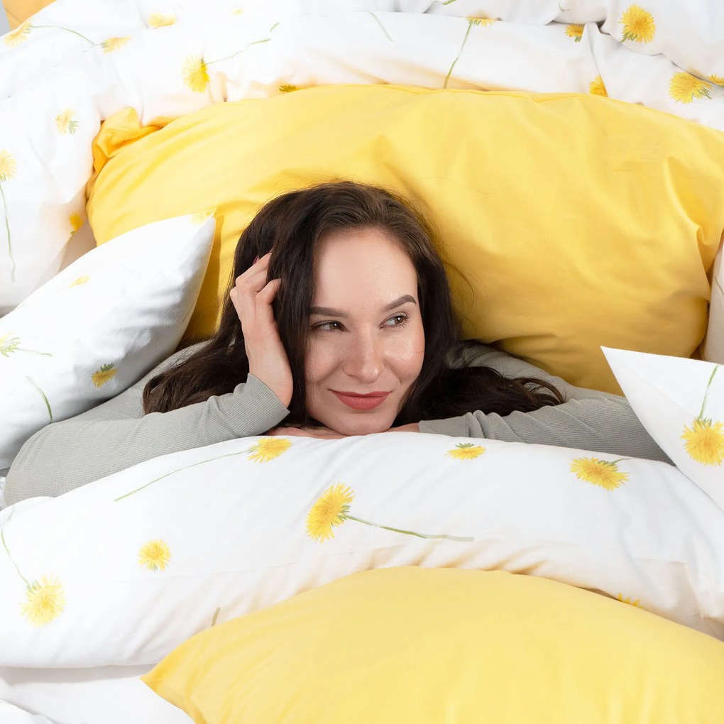 Goldea pamut ágyneműhuzat - pitypangok 140 x 200 és 70 x 90 cm