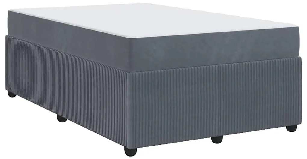 Ágykeret matraccal matracmal Sötétszürke 120 x 190 cm Bársony