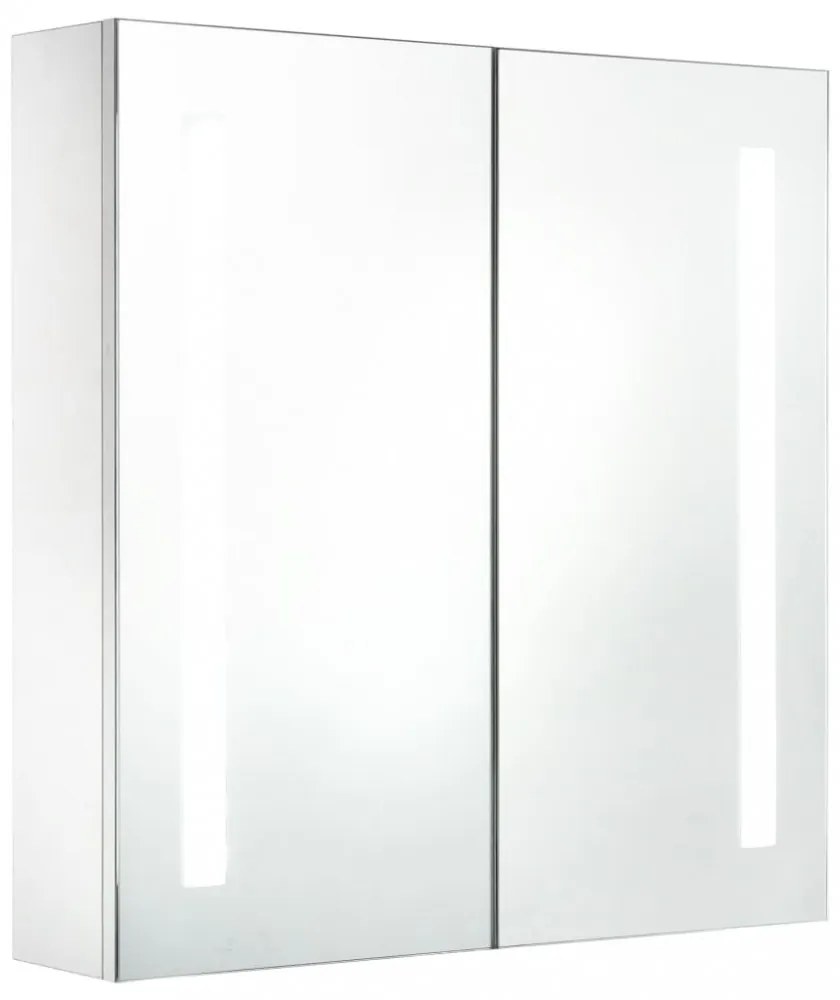 tükrös fürdőszobaszekrény LED világítással 62 x 14 x 62 cm