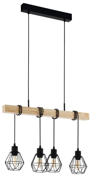 Eglo 44075 - Kábeles csillár TOWNSHEND 4xE27/60W/230V