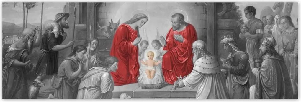 Poszterek 200x66 Szent család piros