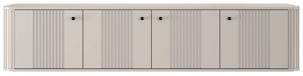 Vesper 4D fali TV szekrény 187 cm - kasmír / fekete fogantyúk