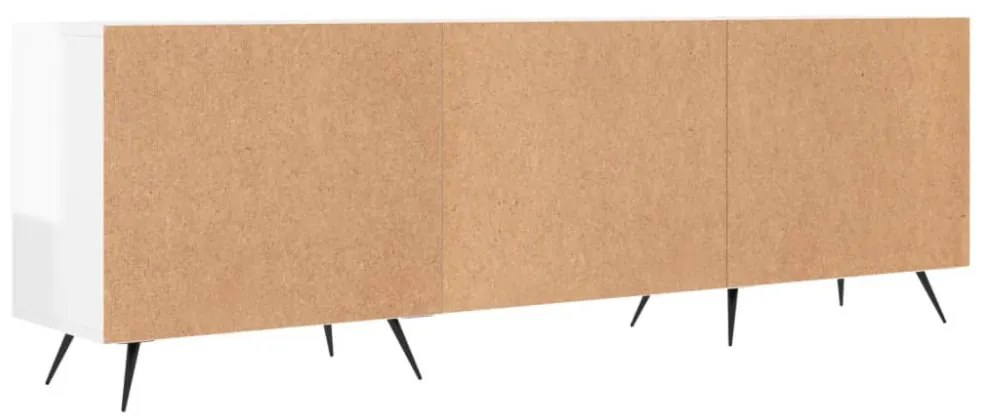fehér magasfényű szerelt fa TV-szekrény 150x30x50 cm